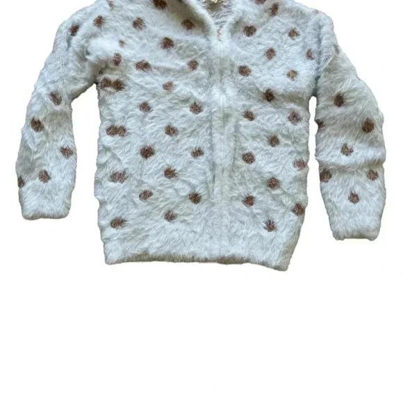 Emma & Elsa Long Sleeves Cozy Viscose Blend Gray Gold Polka Dots SZ 10/12 # 2065 - Picture 3 of 9